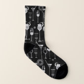 Retro Cocktail Patroon Sokken (Links binnenkant)