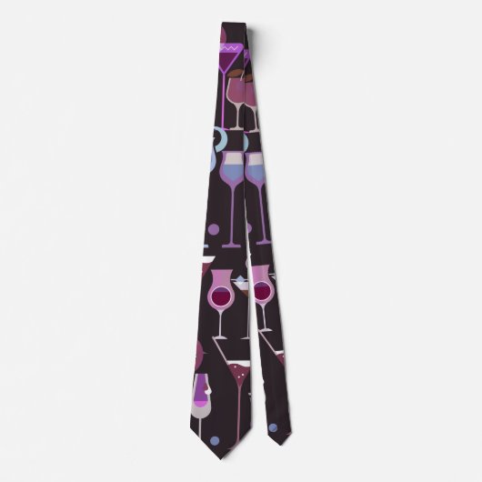 Retro  Cocktail Patroon Stropdas (Voorkant)