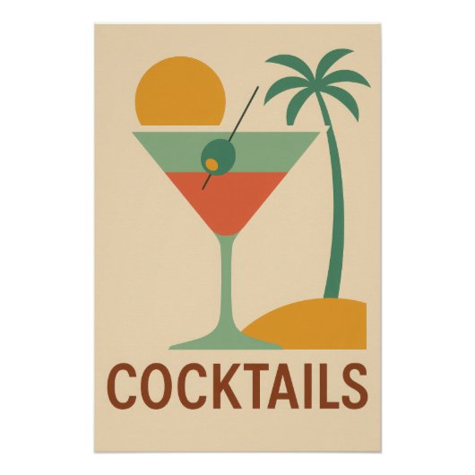 Retro Cocktail Poster (Voorkant)