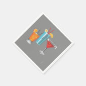 Retro Cocktail Trio Servetten (Hoek)