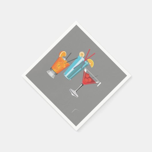 Retro Cocktail Trio Servetten (Hoek)