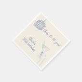 Retro Cocktail Verjaardagsfeestje blauw Servet (Hoek)