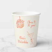 Retro Cocktail Verjaardagsfeestje fancy Papieren Bekers (Achterkant)