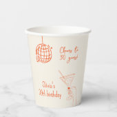 Retro Cocktail Verjaardagsfeestje fancy Papieren Bekers (Voorkant)