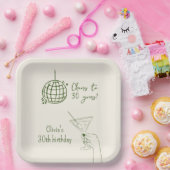 Retro Cocktail Verjaardagsfeestje fancy Papieren Bordje (Feest)