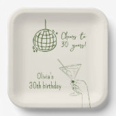 Retro Cocktail Verjaardagsfeestje fancy Papieren Bordje (Voorkant)