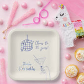 Retro Cocktail Verjaardagsfeestje fancy Papieren Bordje (Feest)