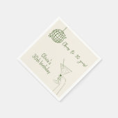 Retro Cocktail Verjaardagsfeestje groen Servet (Hoek)