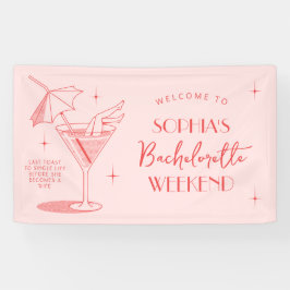 Retro Cocktail Vrijgezellenfeest Vrouwen Banner