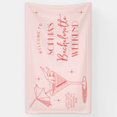 Retro Cocktail Vrijgezellenfeest Vrouwen Banner (Verticaal)