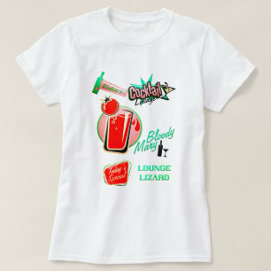 Retro cocktailbar lounge lizard bloody mary bar t-shirt