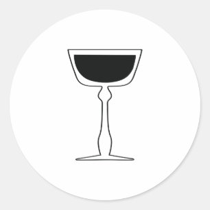 Retro Cocktailglas Label, Gemengde Drink, Proost Ronde Sticker