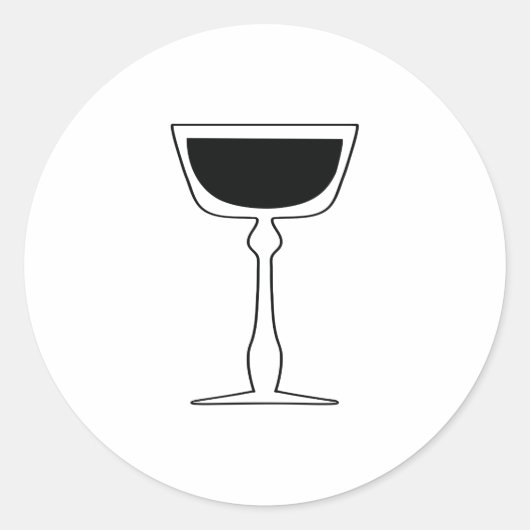 Retro Cocktailglas Label, Gemengde Drink, Proost Ronde Sticker (Voorkant)