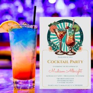 Retro Cocktailparty Kaart