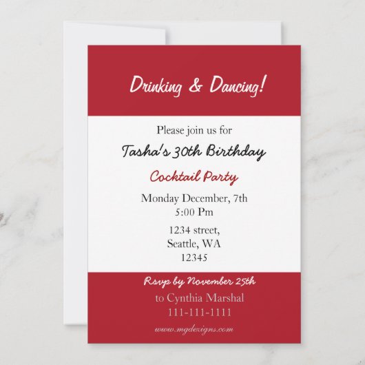 Retro cocktailparty uitnodiging (Achterkant)