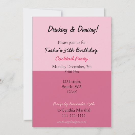 Retro cocktailparty uitnodiging (Achterkant)