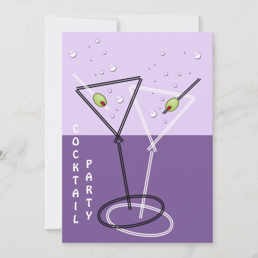 Retro cocktailparty uitnodiging (Voorkant)