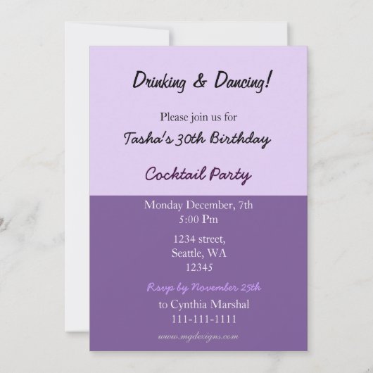 Retro cocktailparty uitnodiging (Achterkant)