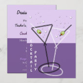 Retro cocktailparty uitnodiging (Voorkant / Achterkant)