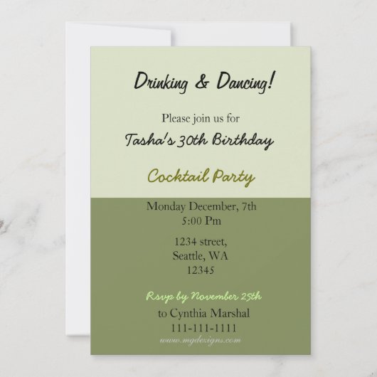Retro cocktailparty uitnodiging (Achterkant)