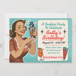 Retro Cocktailparty Uitnodiging
