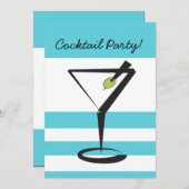 Retro cocktailparty uitnodiging (Voorkant / Achterkant)