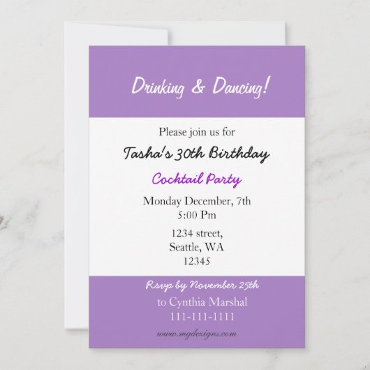 Retro cocktailparty uitnodiging (Achterkant)