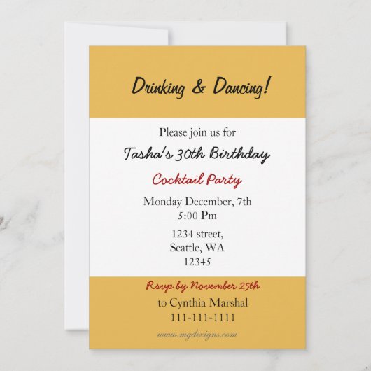 Retro cocktailparty uitnodiging (Achterkant)