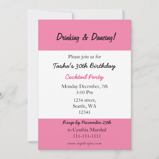 Retro cocktailparty uitnodiging (Achterkant)