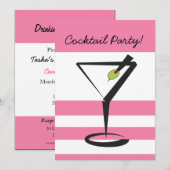 Retro cocktailparty uitnodiging (Voorkant / Achterkant)