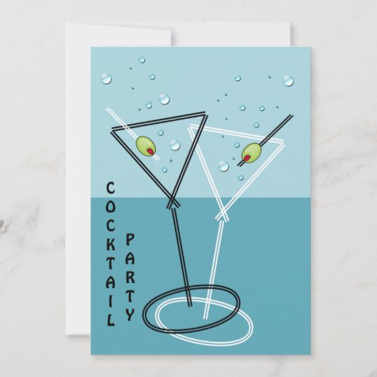 Retro cocktailparty uitnodiging (Voorkant)