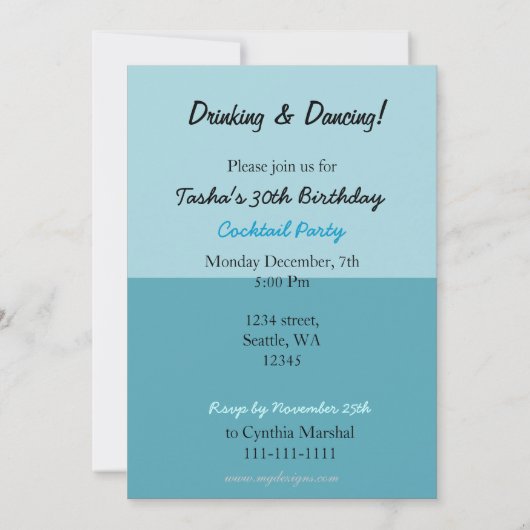 Retro cocktailparty uitnodiging (Achterkant)