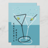 Retro cocktailparty uitnodiging (Voorkant / Achterkant)