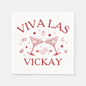 Retro Cocktails Bachelorette Party Rood papier Servet (Voorkant)
