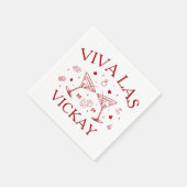 Retro Cocktails Bachelorette Party Rood papier Servet (Hoek)