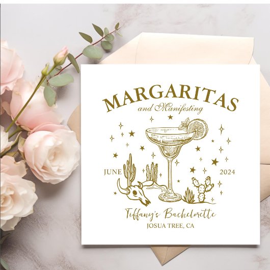 Retro Cocktails Bachelorette Party Servet