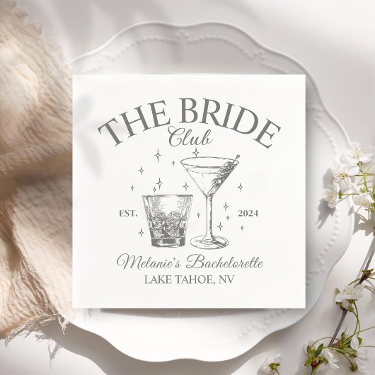 Retro Cocktails Bachelorette Party Servet