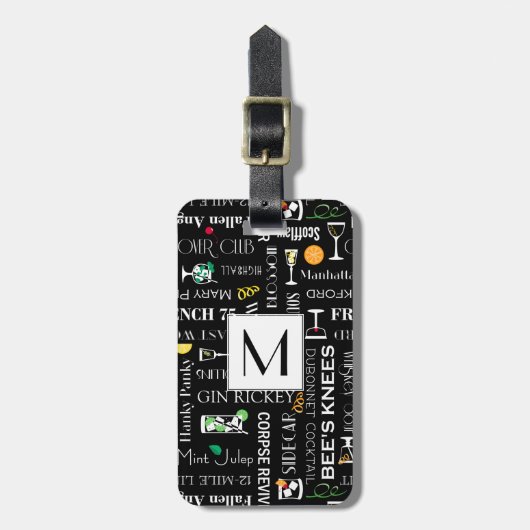 Retro Cocktails Bagagelabel (Voorkant verticaal)