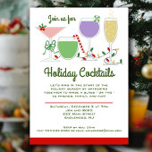 Retro Cocktails feestuitnodiging Kaart