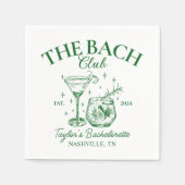 Retro Cocktails Groene vrijgezellenfeest Servet (Voorkant)