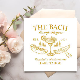 Retro cocktails Het Bach Gele Bachelorette Feest Servet