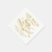 Retro cocktails Het Bach Gele Bachelorette Feest Servet (Hoek)