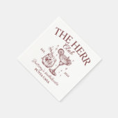 Retro Cocktails Red Bachelorette Party Servet (Hoek)