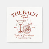 Retro Cocktails Red Bachelorette Party Servet (Voorkant)