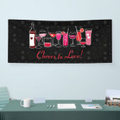 Retro Cocktails Valentijnsdag Party Spandoek (Beurs)