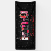 Retro Cocktails Valentijnsdag Party Spandoek (Verticaal)