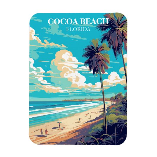 Retro Cocoa Beach Florida Reismagneet Magneet (Verticaal)