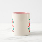 Retro Cocoa en kerstfilms Tweekleurige Koffiemok (Center)