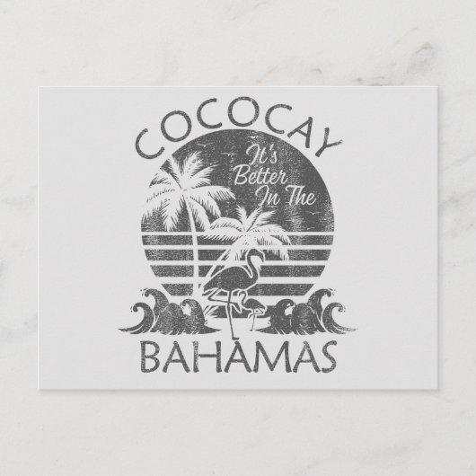 Retro CocoCay Bahama's Briefkaart Vakantie Cruise (Voorkant)