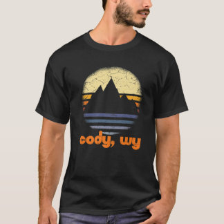 Retro Cody Wyoming Mountain WY Sunset Yell T-shirt